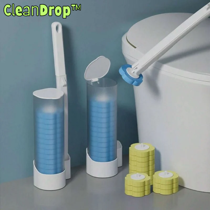 CleanDrop™ | Toilettenbürste mit 12 Einwegköpfen
