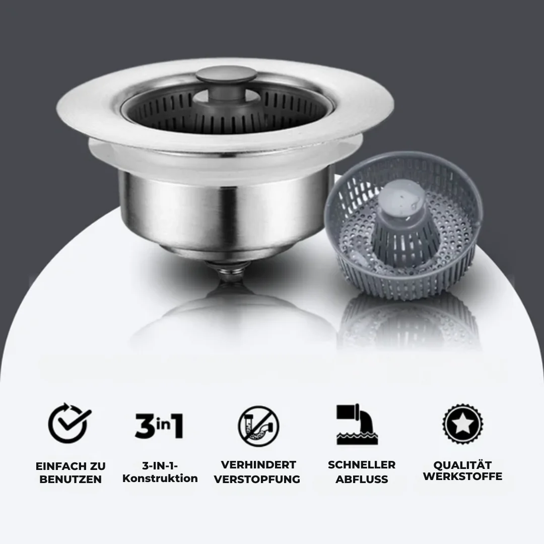 DrainGuard™ 3 in 1 Spülbeckensieb Abflusskorb (1+1 GRATIS) - Image 5