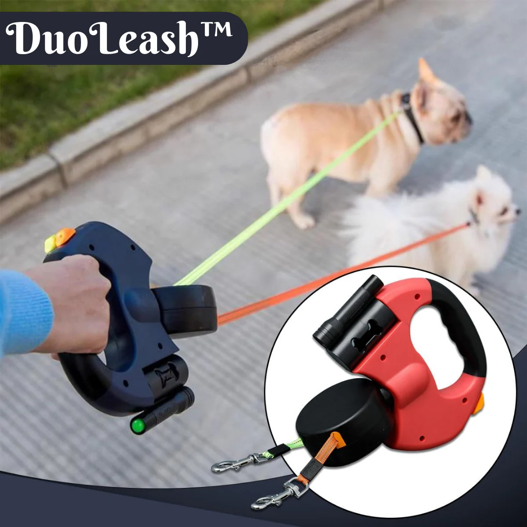DuoLeash™ - Einziehbare Hundeleine mit LED-Licht