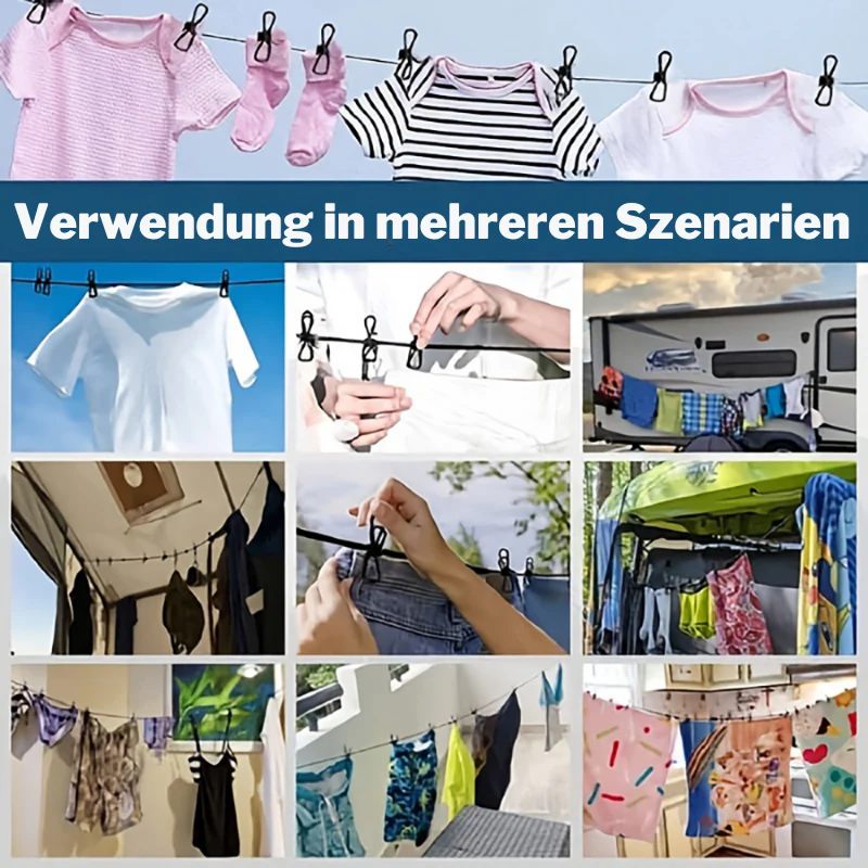 FlexiDry™ | Dehnbare Wäscheleine mit 12 Klammern (1+1 GRATIS) - Image 4