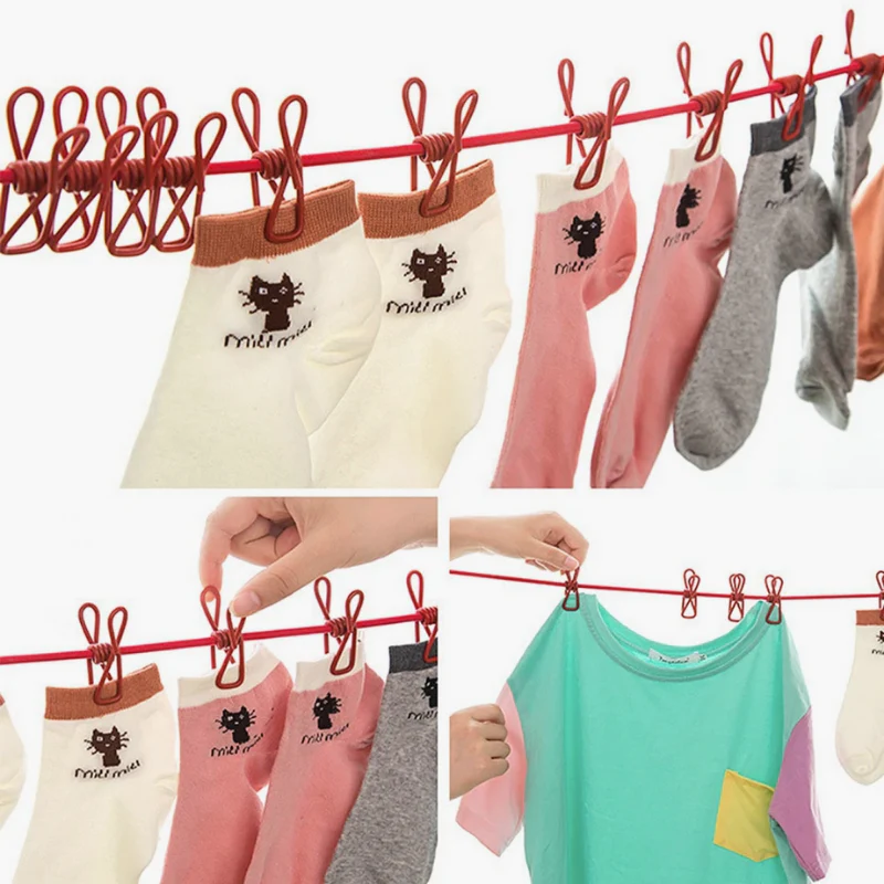 FlexiDry™ | Dehnbare Wäscheleine mit 12 Klammern (1+1 GRATIS) - Image 5
